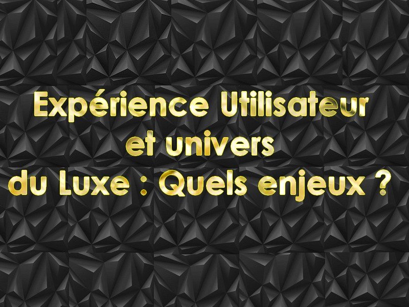 Expérience utilisateur et univers du luxe :  les enjeux majeurs ?
